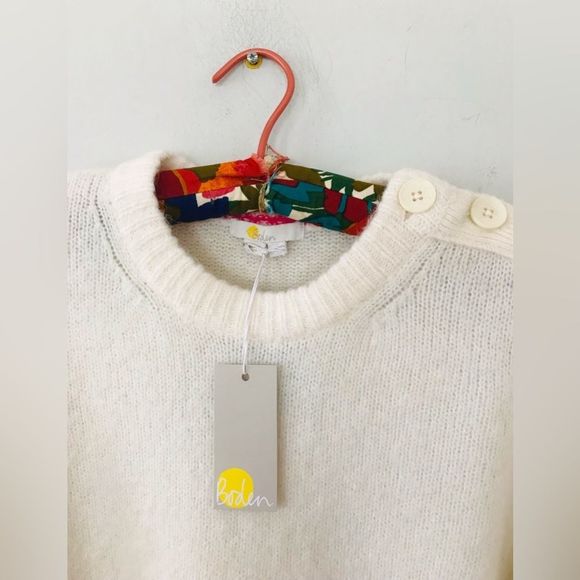 Boden |NWT| Fluffy Button Shoulder Sweater | Size Large - Picture 3 of 10
